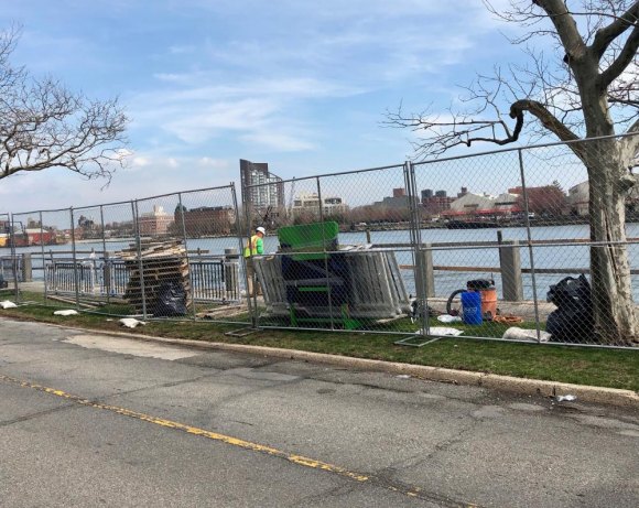 Repairs Under Pressure: Roosevelt Island's North End Deadline Seawall work still a couple hundred yards from the top of Lighthouse Park, with only seven weeks to go before FIGMENT NYC 2019.